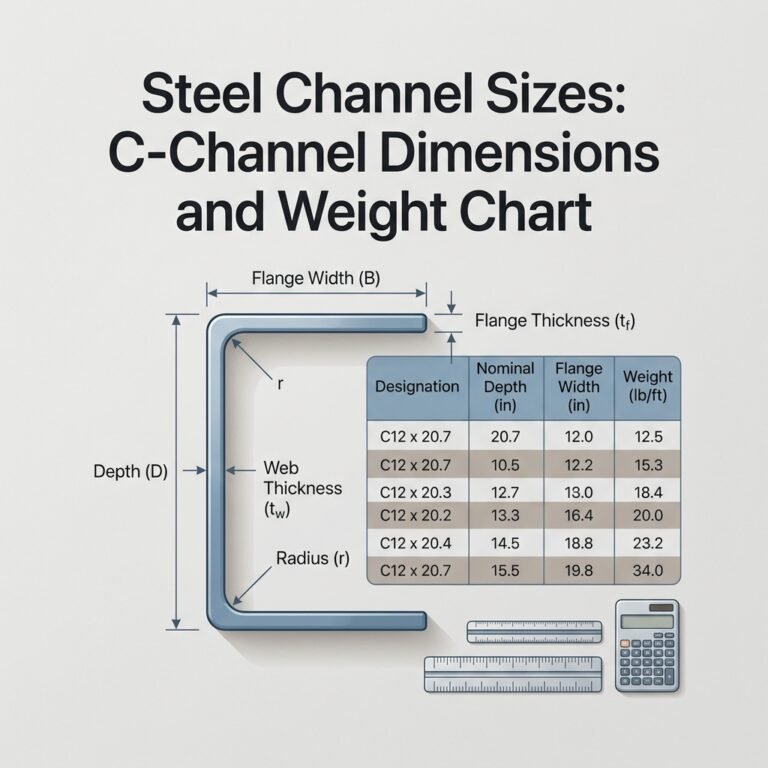 Steel Channel Sizes: C-Channel Dimensions and Weight Chart