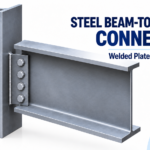 Steel beam connected to a wide-flange column with a welded shear plate and bolted beam web.